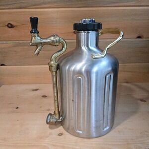 GrowlerWerks Beer Growler uKeg 128 Pressurized Dispenser Stainless Steel Silver